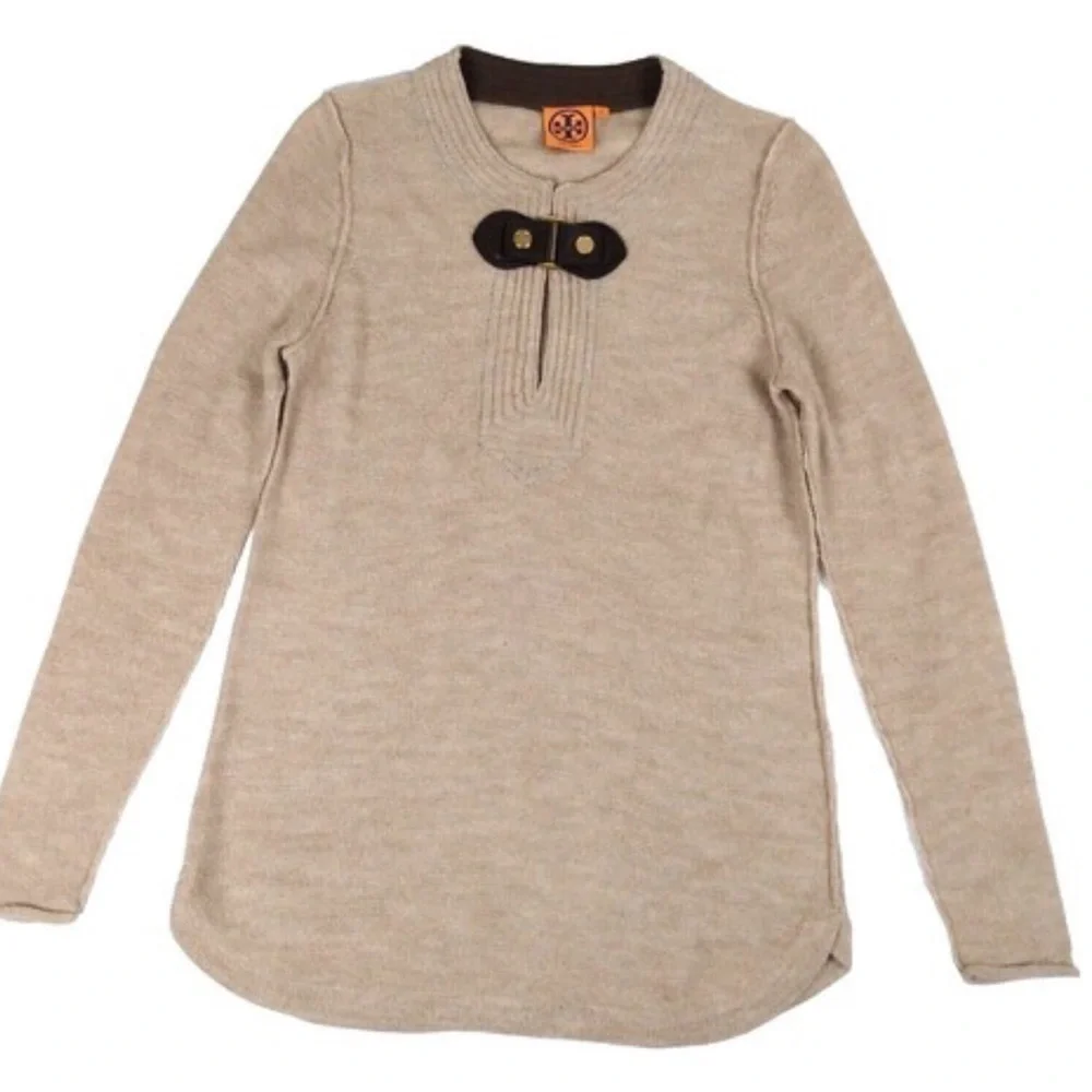 Tory Burch Mim Tan Tunic Sweater